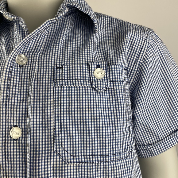 Calvin Klein Jeans Musical Print Gingham Button-Down Shirt size 3T - Picture 5 of 9